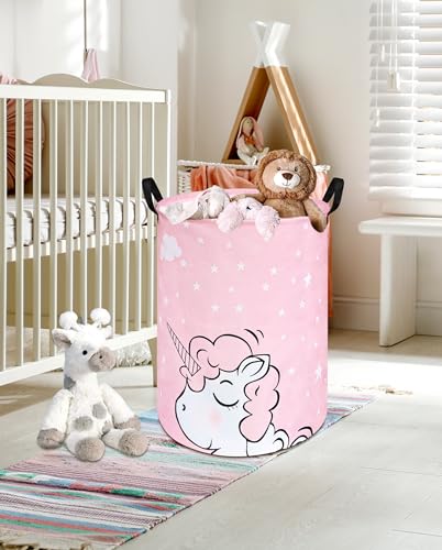 Image of Round Laundry Basket Storage Bins Nursery Hamper Gift Baskets for Home,Office,Home Decor