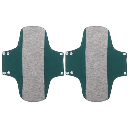 PENIKOKO Compresas Posnatales Lavables 2 Piezas Ultradelgadas Verde Oscuro 22x28 Cm, Almohadilla para Recuperación Posparto Absorbente, Protección Antifugas para Uso Nocturno y
