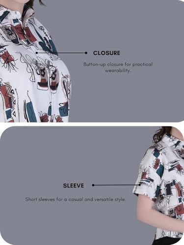 Image of GRECIILOOKS Shirt for Women`s | Womens Printed Half Sleeve Shirt | Casual Loose fit Tops | Comfortable Rich Korean Style Crop top for Women