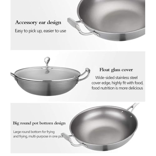 Wok de fondo plano de titanio, ligero y resistente miniatura 3