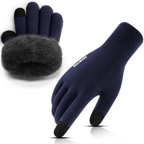 Rahhint Guantes Invierno Termicos Lana Tactiles Hombre Mujer Antideslizantes para Esquí Smartphone