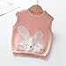Girls Sweater Vest Cute Bunny Print Chunky Button Down Knitted Trendy Sleeveless Crop Tank Top Clothes (Pink, 6-7 Years)