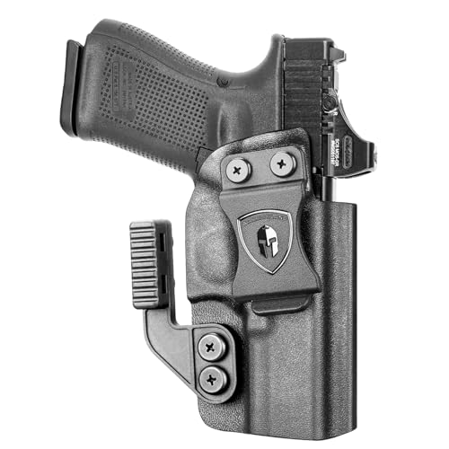WARRIORLAND IWB Kydex Holster Compatible with Glock 17/19 Gen 3-5 & G23/32 Gen 3-4 & 19X/ 44/45 & MOS, Inside Waistband Appendix Conceal Carry, with Claw & Adj. Retention & Cant, Right Hand
