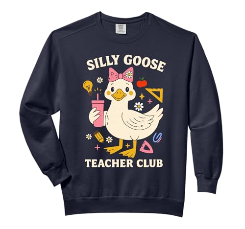 Coquette Silly Goose Teacher Club Funny Goose Back to School Comfort Colors Adult Sweatshirt
