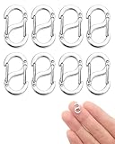 JUKOTA 8 Stück Karabiner Mini,S Karabiner Klein,Edelstahl Armbandverschluss Verbindungsstück,Kurzer Armband Verschluss,Silbrig S Karabiner Mini,für Halskette,Armband,Reißverschluss,Geeignet