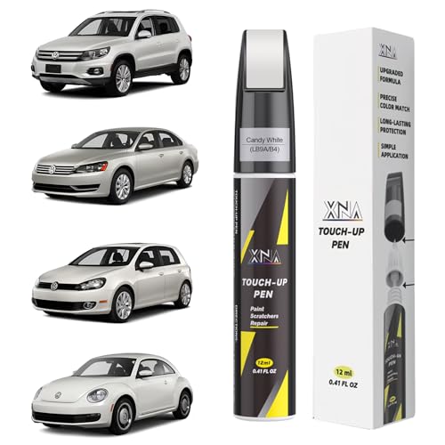 XNA Candy White(LB9A/B4) for Volkswagen Touch Up Paint, Car Scratch Remover for Nicks and Chips Repair, 2-In-1 Quick & Easy Fix Car Scratch Repair Kit with Exact Color-Matched
