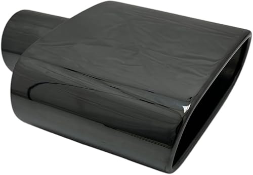 Miniatura 2 de Punta de escape 2.50 "Entrada 7.25 X 3.00 Salida 8.50 Largo WRR300775-250-GBK-SS Rodado Rectángulo Brillo Blac 304 Acero Inoxidable Wesdon Punta de