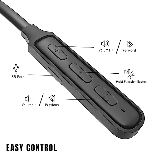 Image of YODEL G09 Bluetooth 5.0 Wireless Headphones,Magnetic Earbuds Neckband in Ear Earphones with Stereo Sound and Hands Free Mic Black