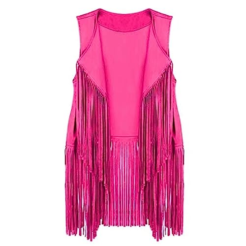 Women Fringe Vest Tops Vintage Gothic Western 70s Cowboy Shirt Sleeveless New Tassels Cardigan Jackets Outwear Tops