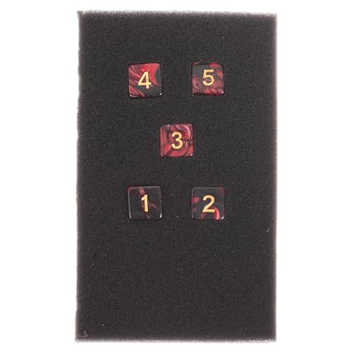Epic Forge -Set of 5 D6-16mm Red and Black Dice - Image 2