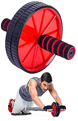 Image of Double Tummy Trimmer & Ab Wheel Roller & Toning Tube Abs Exerciser Burn Belly Fat Off Extra Calories Abdominal Weight Loss Abdominal Abs Exercise Equipment Home Gym Men Women