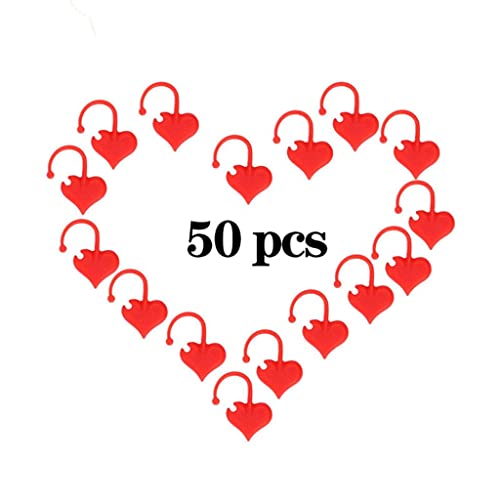 50pcs Heart Knitting Stitch Markers Crochet Locking Crochet - Thumbnail 4