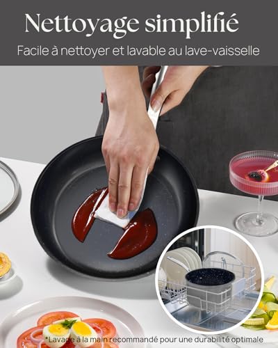 Casserole haut de gamme en céramique grise compatible induction