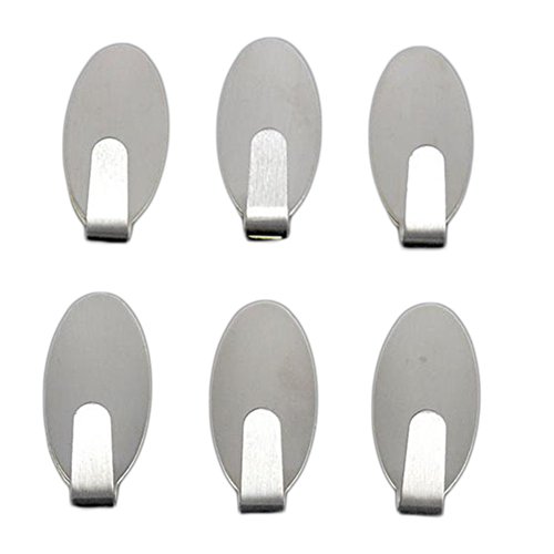 Oyfel Crochet Adhesif Fixer Porte Placard sans Percage pour Barre Armoire en Metal pour Bebe Serviette Salle de Bain Mur Maison Cusine Clef Decoration Vetement 6 Pcs Cover