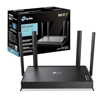TP-Link Wi-Fi 7 Archer BE220 Router Wi-Fi BE3600Mbps Dual-Band, 5 Porte Gigabit, 4 Antenne Esterne, 4K-QAM, MLO, MU-MIMO, Beamforming, VPN, TP-Link HomeShield