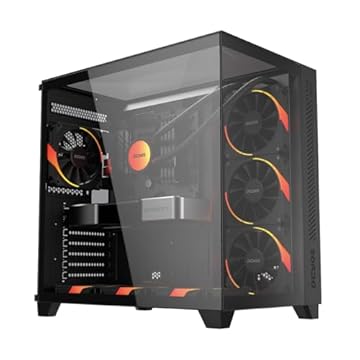Gabinete Gamer PCYES Forcefield Max Black Vulcan, ATX, Mid-Tower, Vidro Temperado, Sem Fonte e Fan, Preto - GFFMAXBV