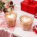 Potchen 4 Pcs Valentine Heart Shaped Glass Coffee Mugs Galentine's Day 17oz Pink Clear Glass Cups with Handle for Coffee Tea Latte Hot Chocolate Heart Mug for Valentine's Day Anniversary Wedding Gift