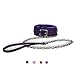 PU Leather Gothic Choker Collar with Long and Durable Detachable Leash Chain Adjustable Pet Collar Necklace, Purple