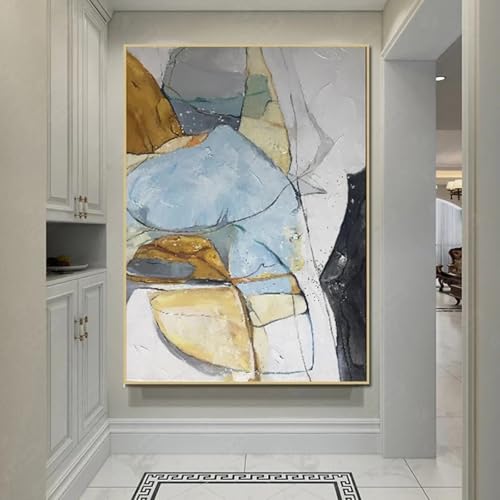 Décoration de la maison avec une toile abstraite moderne style nordique et feuille d'or