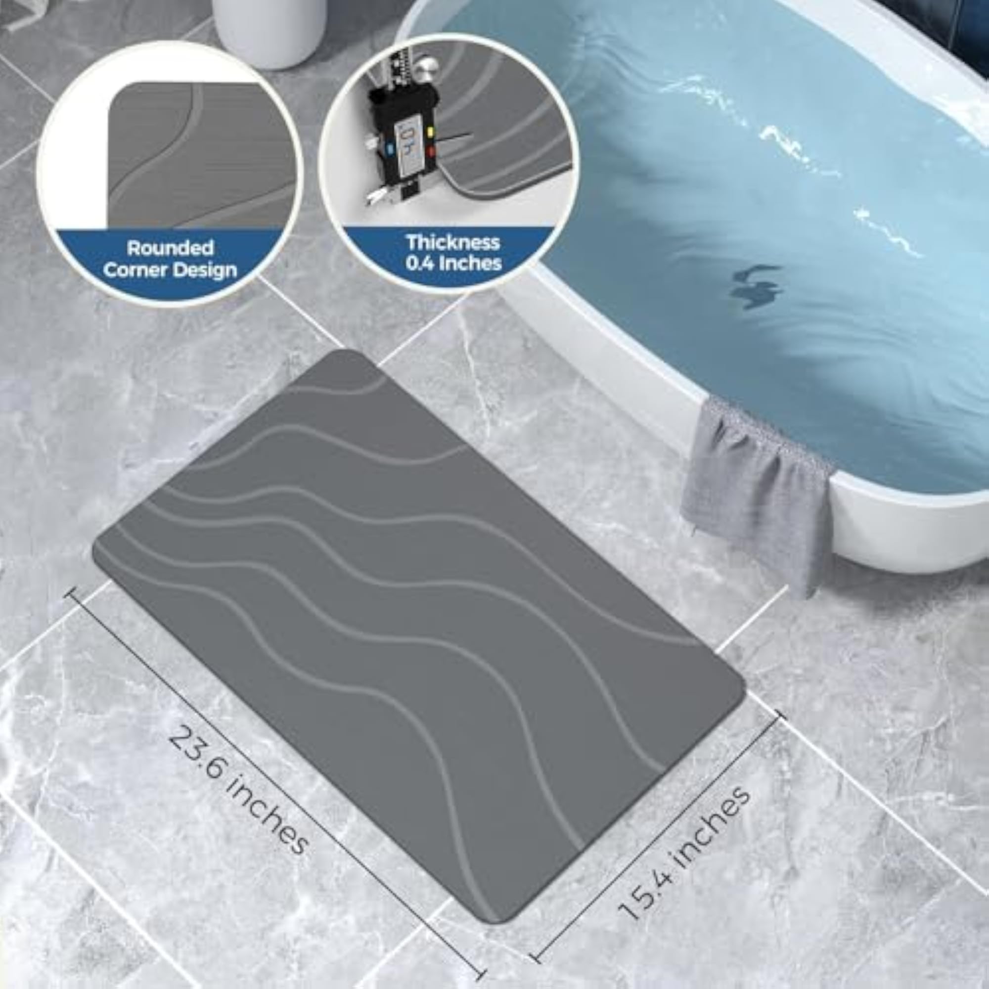 Diatomaceous Earth Stone Bath Mat