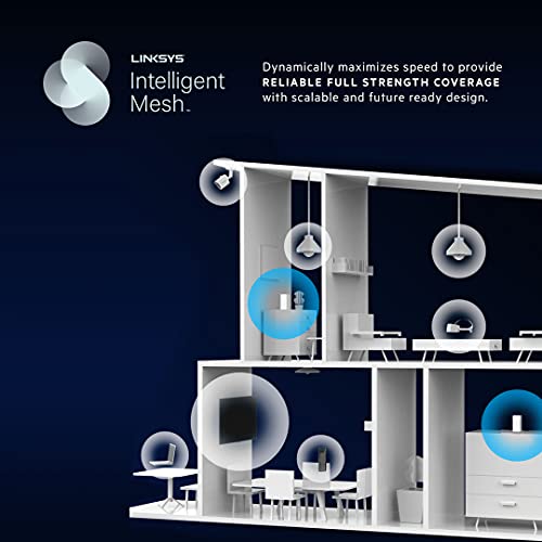 Image of Linksys Atlas WiFi 6E Router Home WiFi Mesh System, Tri-Band, 9,000 Sq. ft Coverage, 195+ Devices, Speeds up to (AX8400) 8.4Gbps - MX8503W-AMZ