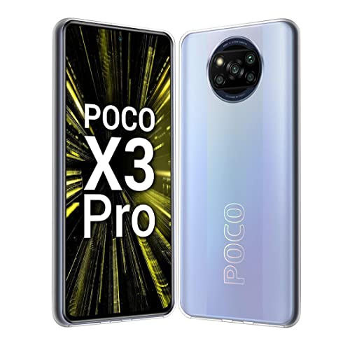 Image of Fashionury Crystal Clear Case for Poco X3 / Poco X3 Pro | Yellowing Resistance | Transparent TPU Silicone | Raised Camera Lips | Slim Transparent Cover