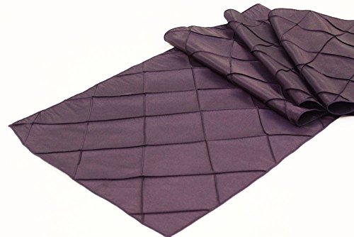 CVL Pintuck Table Runner - Plum/Eggplant