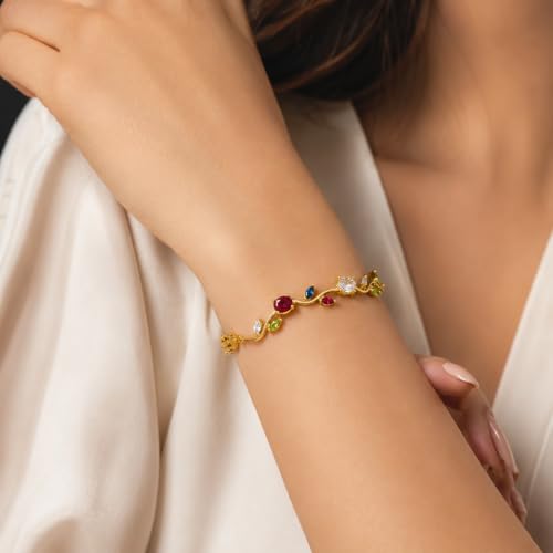 Image of Aurie Tulip Bracelet for Women & Girls | Anti Tarnish Stainless Steel Floral Bracelet |Party and Daily Wear Jewellery