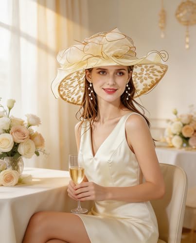 Sombrero fascinator derby de mujer para boda miniatura 2