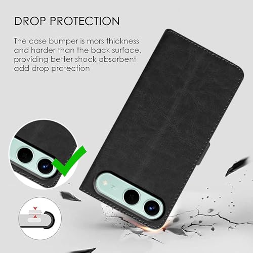 Image of Flip Cover Back Case for Tecno Spark Go 5G | Premium Leather Finish | Inbuilt Pockets & Stand | Flip Cover Back Case for Tecno Spark Go 5G (Black)