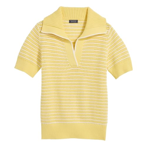 vineyard vines Women's Open-Stitch Short-Sleeve Polo Sweater3