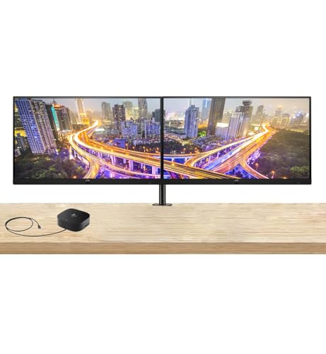 Image of HP Series 3 Pro 27-inch 327pf Full HD (1920 x 1080) LCD IPS Monitor, 2-Pack Eye Ease, DisplayPort Bundled with Desk Mount Dual Monitor Stand, USB-C Multiport G5 Dock