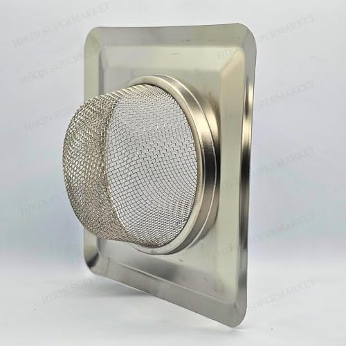 Image of Premium Square Stainless Steel Kitchen Strainer 11 CM Sink Jali, Drain Filter, Anti Clogging Mesh Hair Catcher Drain Cover (ONLY for Square Sink) (2.0 Double)