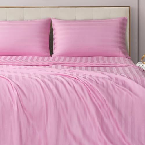 Juicy Couture Royal Dreams Full Sateen 4 Piece Sheet Set - 100% Cotton Luxury Bed Sheets, Pink