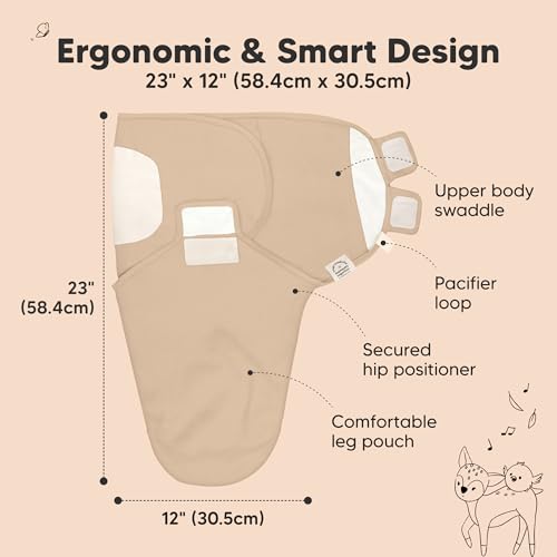 Image of 3-Pack Organic Baby Swaddle Sleep Sacks - Swaddles for Newborns, Infant 0-3 Months, Baby Girls, Boys, Soft & Snug Newborn Sleep Sack, Nursery Swaddling Blankets (Ecru, OS)