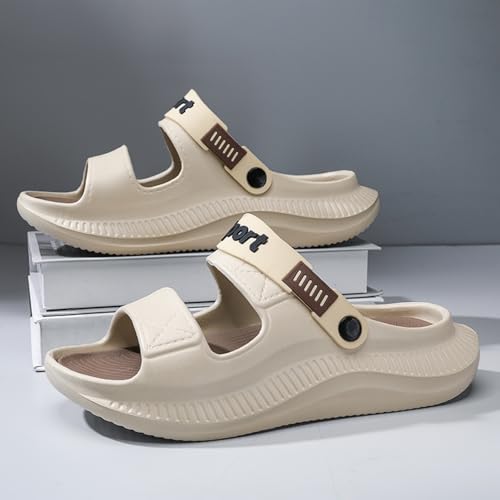 Cloud Slides for Men Ultra - Soft Recovery Slides Thick Sole Open Toe Pillow Shower Shoes for Indoor and Outdoor Use (Green,8)2