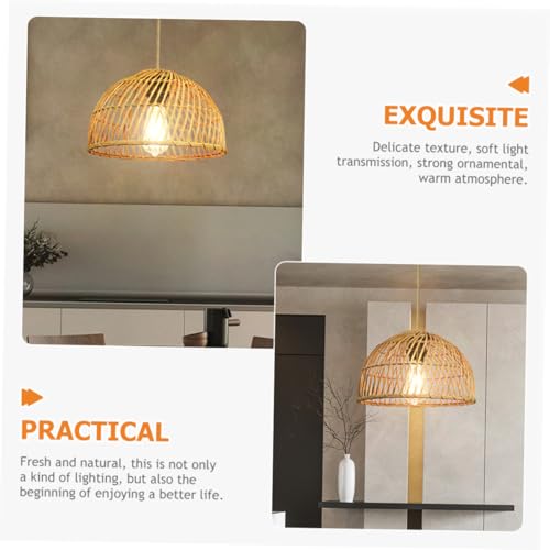 Lustre suspendu en rotin de qualité supérieure E26