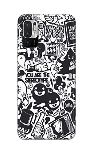 Image of Printed Hard Back Cover Case for Mi Redmi Note 10T 5G | Mi Redmi Note 10 5G Back Cover (Mixed Cartoon) -1302
