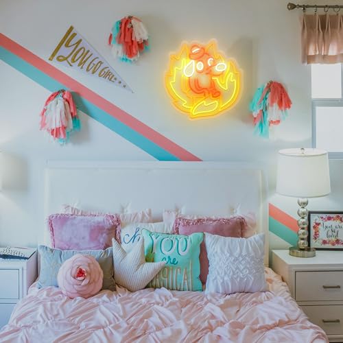 Image of Fine Dog Neon Sign, Funny Dog LED Neon Light Sign, USB Powered with Dimmable Switch, LED Sings for Bedroom Children Gift Home Art Wall Decoration 12.99 * 13.18inches