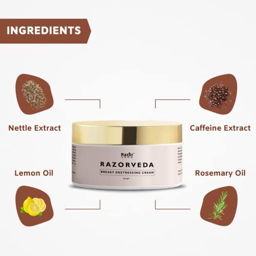 Razorveda Breast Destressing Cream for Women - With Hyaluronic Acid and Vitamin E | Body Massage Cream - 50gm - Image 3