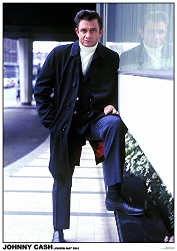Poster Johnny Cash London 1968 decor de salon vintage rock grand format