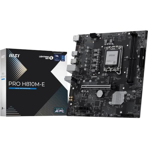 Image of MSI PRO H810M-E Motherboard, mATX - Supports Intel Core Ultra Processors (Series 2), LGA 1851 - DDR5 Memory Boost (6400 MT /s MAX), PCIe 5.0 x16, M.2 Gen4, 2.5G LAN