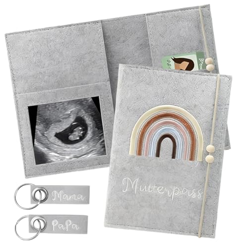 HABNI Funda Para Cartilla Sanitaria De Fieltro Porta Documento Sanitario Para Bebé Para Guardar Imágenes Ultrasónicas Pasaporte De Vacunación Regalos Para Mujeres Embarazadas Tapa Alemana