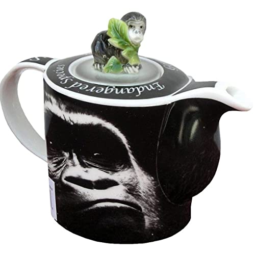 Petite théière gorille originale infuseur design pour thé noir et vert