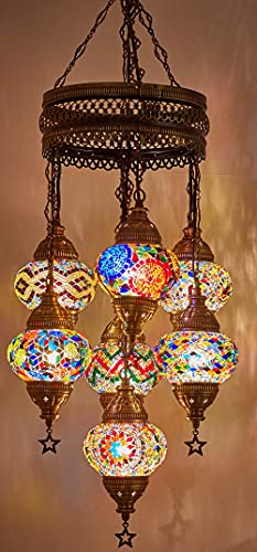 (Choose from 12 Designs) Turkish Moroccan Mosaic Glass Chandelier Lights Hanging Ceiling Lamps