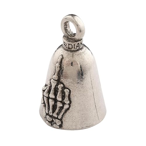 Guardian Bell Middle Finger Bell Good Luck Bell w/Keyring & Black Velvet Gift Bag | Motorcycle Bell | Lead-Free Pewter | Good Luck Gift to Friends & Family | Bike Bell | Made in USA
