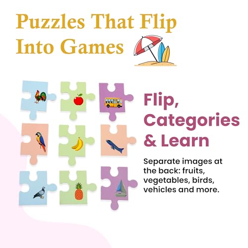Image of I Can Solve On My Own | Vacation Adventures | Set of 4 Cardboard Jigsaw Puzzles 60 Pieces for Kids 3+ Years | Logical Categorization, Fun & Educational Puzzle Combo-Preschool Gift