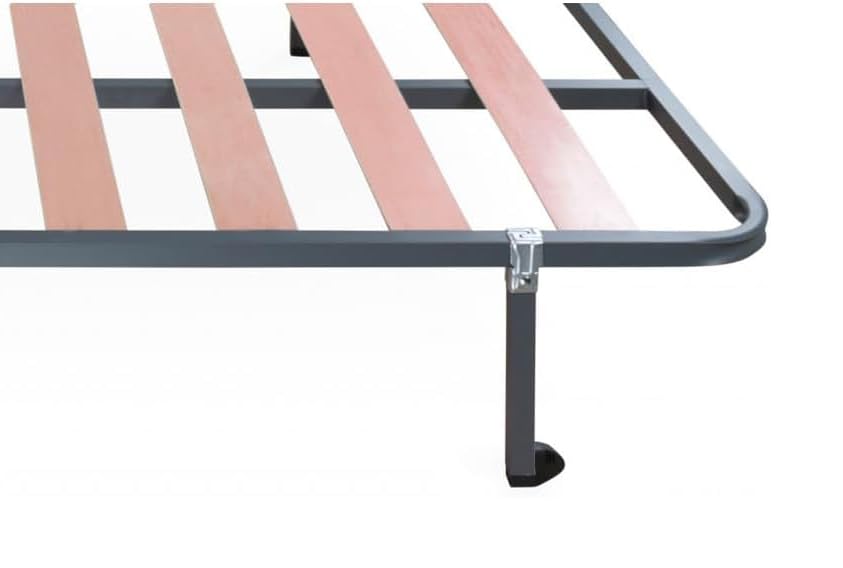 HOGAR24 ES | Somier Basic con Láminas de Madera | Estructura de Tubos de Acero de 30x30 mm | Medida: 120x190 cm | Incluye Juego de Patas de 32 cm | Ruedas en 2 Patas para un Mejor Desplazamiento