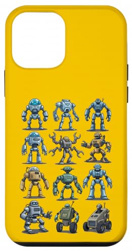 Robot Collection Tech Grid Futuristic Funny Robotics Droids Case for iPhone 12 mini