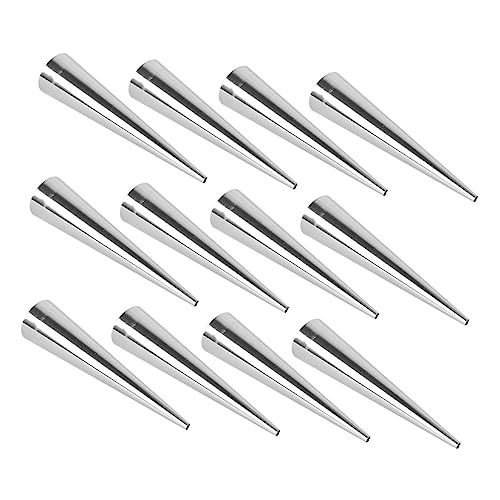 PRETYZOOM 30pcs Stainless Steel Cream Horn Mold Reusable Croissant Cone for Baking Easy to and Stackable and Dessert Preparation